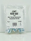Hubbell Raco 1/2" Emt Steel Set-Screw Insulated Throat Connector 2122B3 1-Pack