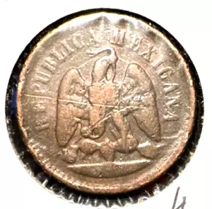 Messico 1897 Mo centavo KM 391,6 VF dettaglio con danni - Foto 1 di 2
