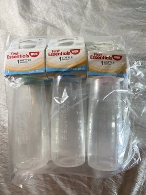 Botella NUK First Essentials flujo medio, 9 oz colores surtidos paquete de 6 K Foto 1 de 4