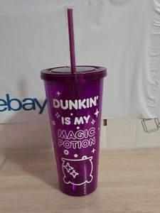 Vaso Dunkin Donuts 2024 Brilla en la Oscuridad Púrpura 24oz Halloween Magic - Imagen 1 de 7