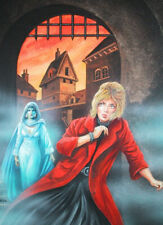 Originalzeichnung Titelbild Horror Grusel Schloss Geist Nikolai Lutohin signiert