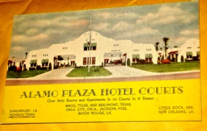 ALAMO PLAZA HOTEL COURTS 1940 New Orleans Postcard - Picture 1 of 2