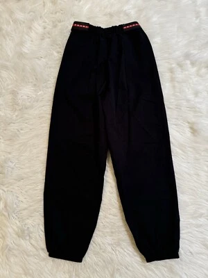 Prada Technical Pants Linea Rossa Black Red Strap Logo Triangle 36 - Изображение 1 из 4