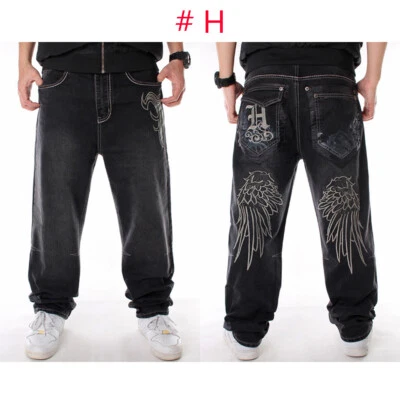 Herren Jeans Hose Denim Hip Hop Loose Baggy Streetwear Jeanshose Herrenhose - Bild 1 von 4