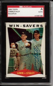 Tarjeta Topps #57 firmada autografiada por Gerry Staley & Turk Lown 1960 - losa SGC - Imagen 1 de 1