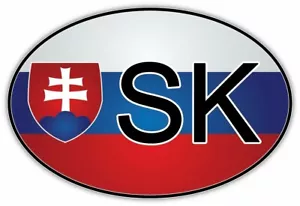 Slovakia Country Code Sign Car Bumper Window Sticker Decal 5"X3" - Picture 1 of 1