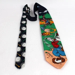 Looney Tunes Mania Krawatte Herren Cartoon Bugs Hase Golf Daffy Ente Vintage 1994 - Bild 1 von 7