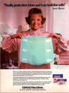 1958 Depends Ad mit June Allyson Protection Mom & I Can Both Live With - Bild 1 von 1