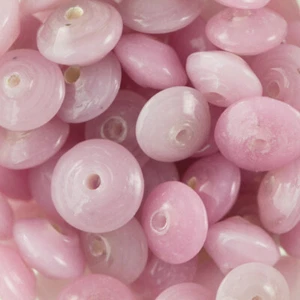 Vintage Opaque Pink Japanese Glass Spacer Beads jpn013B - Picture 1 of 1