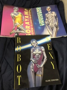 Hajime Sorayama Hyper Illustrations Part 1 & 2 Robot Sexy Female Nude Sex Sci-fi - Foto 1 di 22
