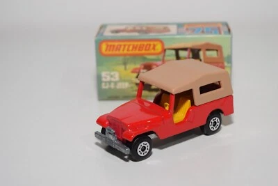A94 1:64 3 INCH MATCHBOX SUPERFAST 53 JEEP CJ-6 CJ6 CJ 6 RED MIB - Immagine 1 di 4
