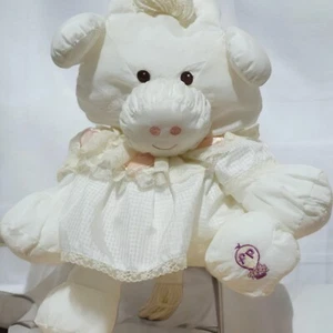 Fisher Price 1986 Puffalump Vintage White Cow Pink Hearts Lace Dress Plush 8001 - Picture 1 of 14