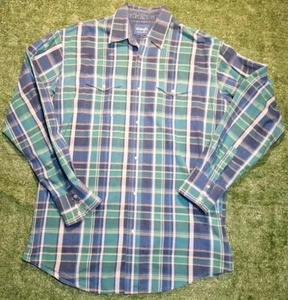 Wrangler Pearl Snap Flannel Western Button Up Shirt Men's Size X-Large No Tag - Picture 1 of 8