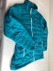 Patagonia Girls Puffer Jacket Xl Tobago Blue Teal Packable Light Goose down - Picture 1 of 16
