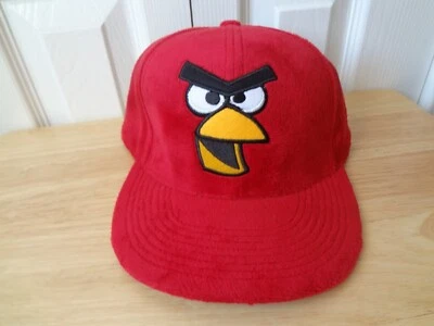 Angry Birds Fuzzy Snapback Cap Hat NEW NWOT Red Flat Brim OSFM 2013 - Image 1 of 4