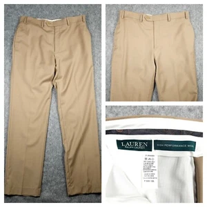 Ralph Lauren Wool Pants Mens 36x32 Beige Chino Stretch Smart Casual Flex Active - Picture 1 of 14