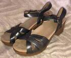 Dansko - size 42 (US 11.5-12) Pewter leather strappy WEDGE Sandals ~ SEASON