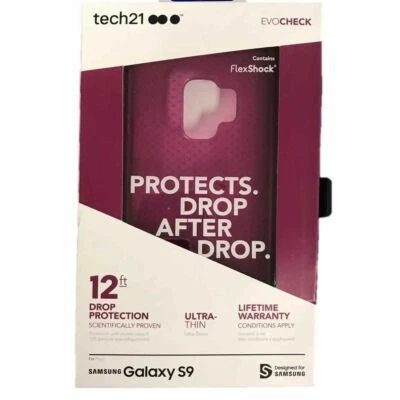 Funda Flexible Silicona Tech21 Evo Check para Samsung Galaxy S9 Púrpura Rosa Foto 1 de 4