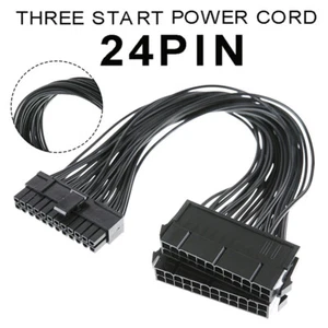 30CM 24-pin Dual PSU Power Supply Cable ATX Motherboard Adapter Connector Cord - Picture 1 of 11