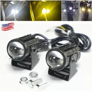 2X Foco LED Faro Moto Blanco Amarillo Hi-Lo Conducción Antiniebla ATV - Imagen 1 de 9
