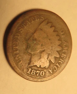 Indian Head Cent-1870 Full Date - Picture 1 of 7