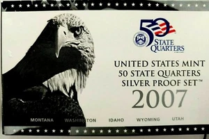 2007-S US Mint State Quarter Silver Proof Set 5 Coins octl-1 - Picture 1 of 4