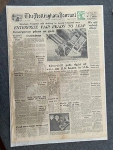 SS FLYING ENTERPRISE SINKING CORNWALL NOTTINGHAM JOURNAL 1952 VINTAGE NEWSPAPER - Picture 1 of 1