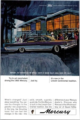 PRINT AD 1965 Mercury Squaw Valley Lodge Tahoe City California Olympic Valley - Image 1 of 3