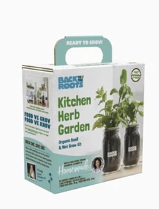 Back to the Roots Kitchen Herb Garden Organic Basil & Mint Mason Jar Grow Kit - Picture 1 of 1