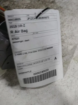 Passenger Right Air Bag Passenger Dash Fits 13-20 BR-Z 433689 Foto 1 de 4