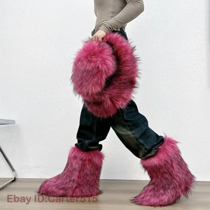 Invierno Americano Mujer Largo Piel Cálido Botas hasta la Rodilla Botas Altas Club Fiesta Cálidos Zapatos - Imagen 1 de 50