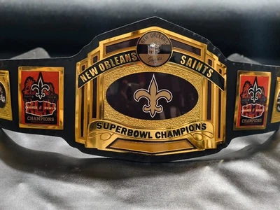 NFL New Orleans Saints Super Bowl Campeón Título Cinturón 2MM Latón Tamaño Adulto Foto 1 de 4