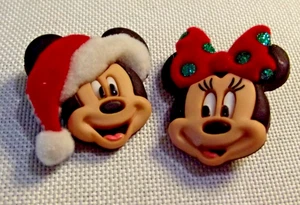 Botones de Navidad a presión de Minnie y Mickey Mouse con flocado (4569) - Imagen 1 de 3