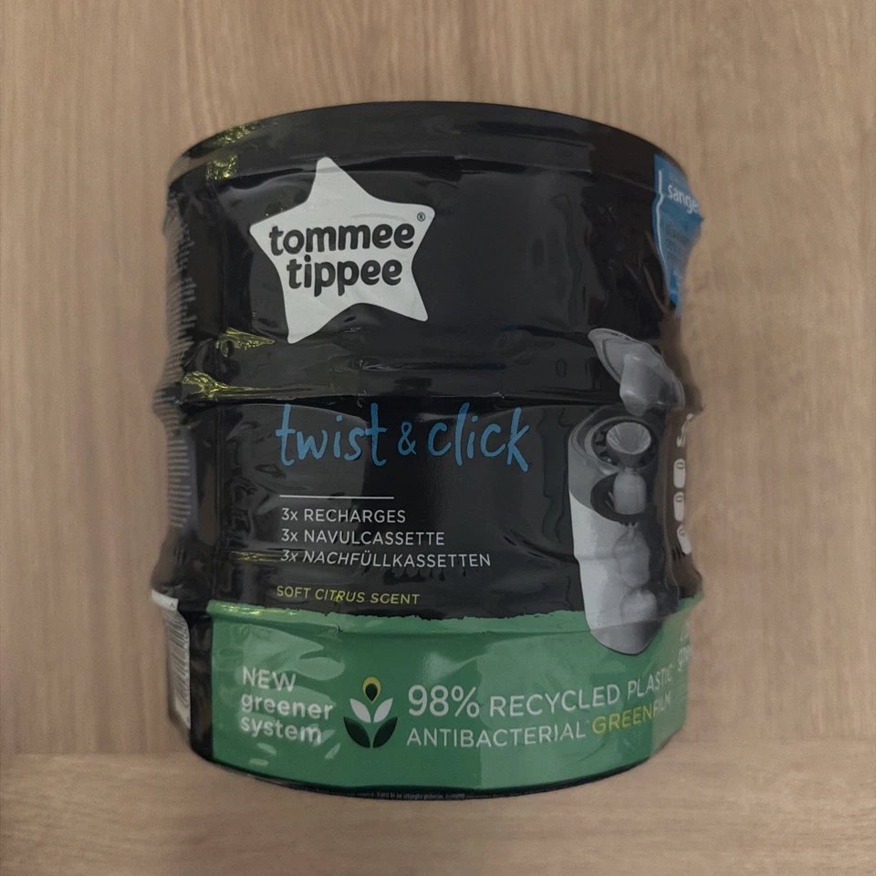 Tommee Tippee Sangenic Twist and Click Sacos Avanzados de Pañales, Gris - Paquete de 3 Foto 1 de 1