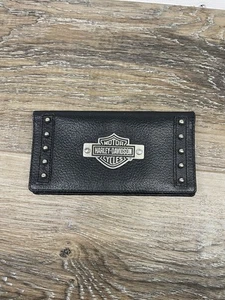 Harley Davidson Vintage Leather Bifold Money Holder/Checkbook Cover Wallet - Picture 1 of 9