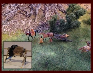 Trockengestell mit Bisonfell ! ( 1 : 87 ) Cowboy , Indianer , Westernstadt - Bild 1 von 1