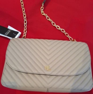 NWT Lauren Ralph Lauren Real Leather Shoulder Crossbody Bag Cream 19*28*10 cm - Image 1 of 4