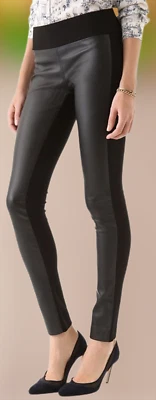 Calça CLUB MONACO Feminina Preta Tasha Couro Sintético Frontal Tamanho 00 Varejo $149 - Imagem 1 de 4