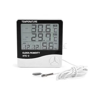 Weather Station Digital Thermometer Hygrometer Alarm Clock LCD HTC-2 Out/indoor - Bild 1 von 5