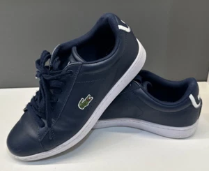 Lacoste "Carnaby" Style Leather Sneakers (women's 6) Navy Blue - Picture 1 of 8