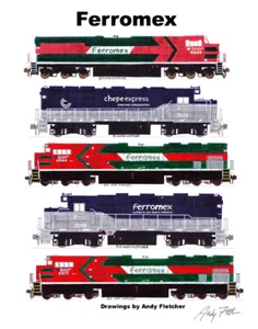 Ferromex Locomotives 11"x17" Poster by Andy Fletcher signed - Picture 1 of 1