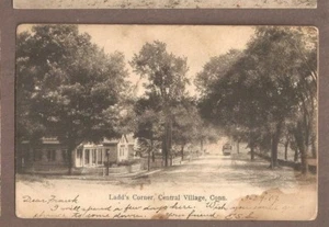 VINTAGE POSTCARD 1907 LADD'S CORNER CENTRAL VILLAGE CONNECTICUT - Picture 1 of 1