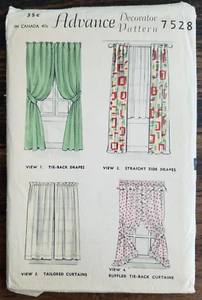 Vintage 1950s Advance Sew Pattern 7528 Drapes and Curtains - Picture 1 of 2