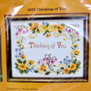 Creative Circle ~ 1983 8 x 10 Kreuzstich Stickerei #1622 Thinking Of You - Bild 1 von 4