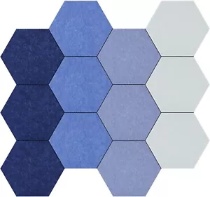 Hexagon Felt Bulletin Board Self Adhesive Pin Board Wall Decoration Tiles New - Picture 1 of 6