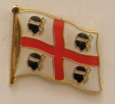 BUDDEL-BINI VERSAND Sardinien alt Pin Anstecker Fahne Flaggenpin Badge Button Clip Anstecknadel