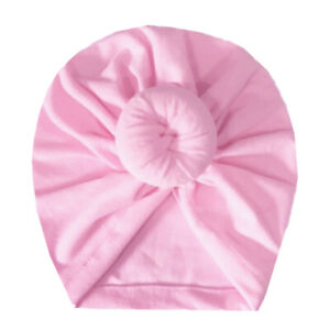 New Baby Girls Donuts Hats Cotton Turban Knot Stretchy Headwrap Newborn Toddlers