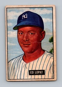 1951 Bowman #218 Ed Lopat NIEDRIGE QUALITÄT Vintage Baseballkarte - Bild 1 von 2