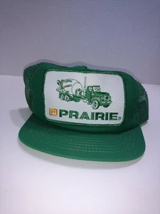 Green Snapback Cap Prairie Concrete Mixer Trucker Hat Made in USA excellent - Picture 1 of 6