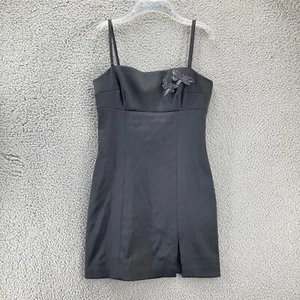 VTG Hugo Buscati Womens Mini Dress 6 Black Dragonfly Party Y2K 90s Grunge Goth - Picture 1 of 14